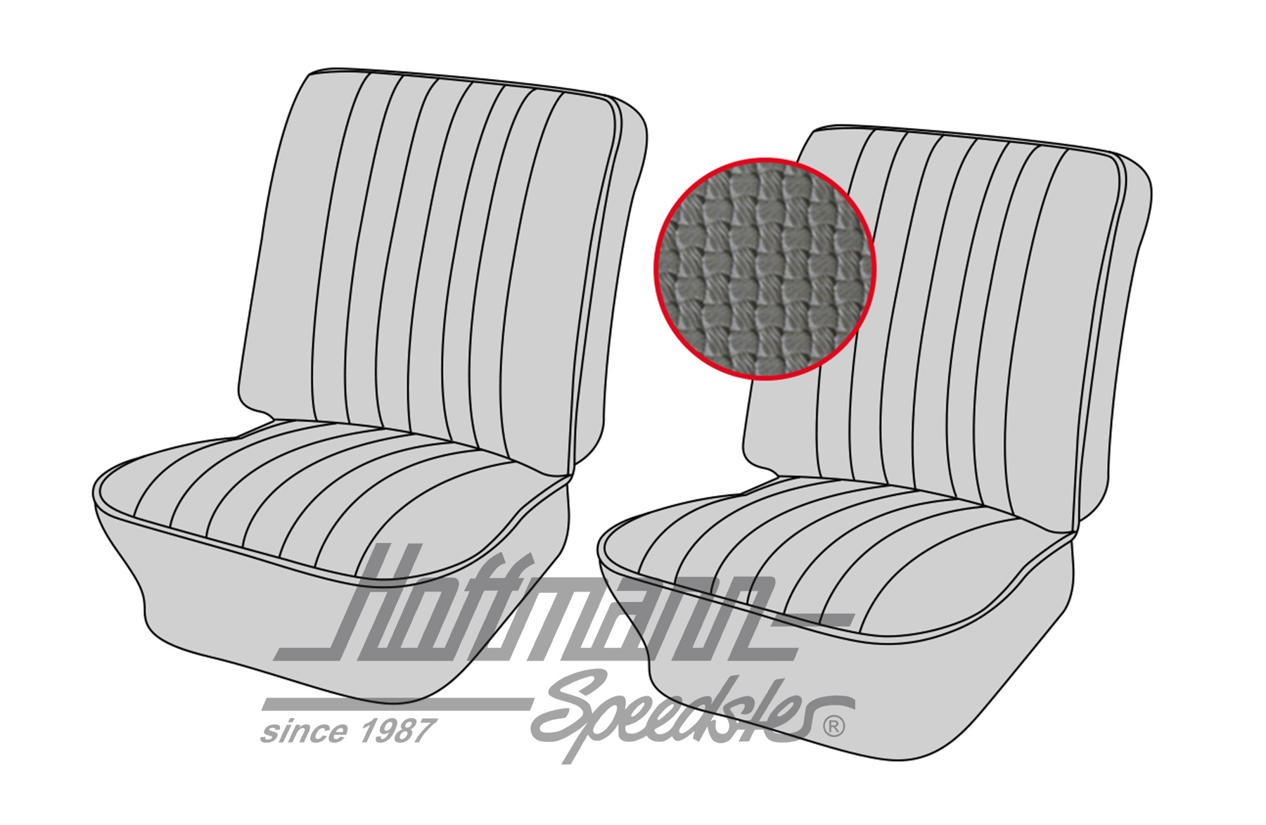 Seat upholstery, front, Type 3, 4.61-7.64, grey | 43-3001-06 | 069-9600-06