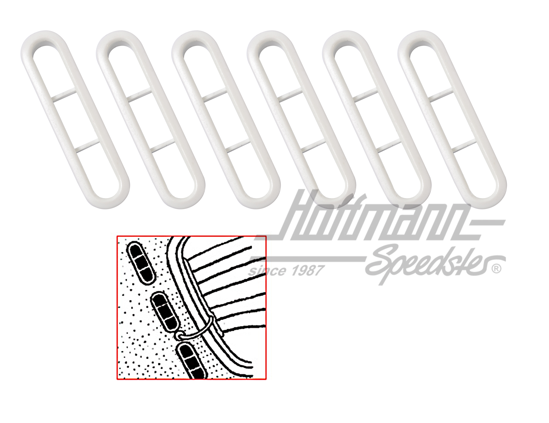 Air exhaust covers, interior, white | 311 819 465 A W | 055-7173