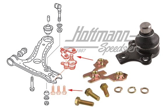 Ball joint, transverse control arm, Golf 2, 17mm | 191 407 365 A | 204-0402