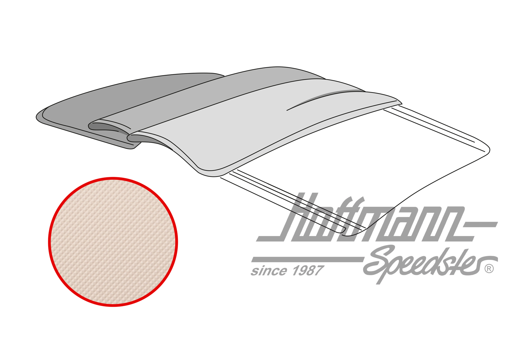 Folding roof cover, Bus T1, Vinyl, white | 22-2115-41 | 098-1260-15