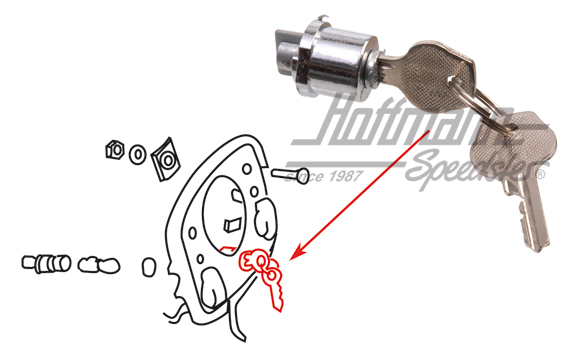Ignition-lock cylinder with key, -53/55 | 111 905 801 | 020-2422