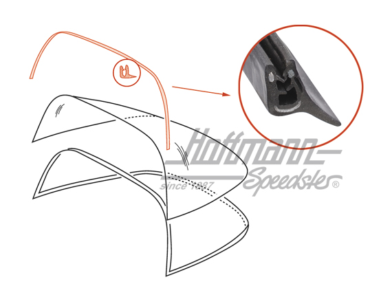 Beading, Targa bow, rear, 65-89 | 901 565 930 41 | 515-0103