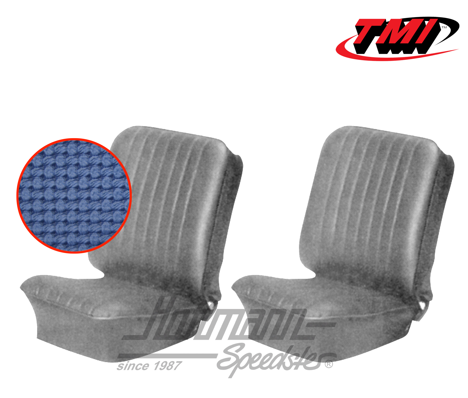 Seat upholstery, Karmann Ghia, front, 66-67, blue | 43-1503-08 | 066-0069-20