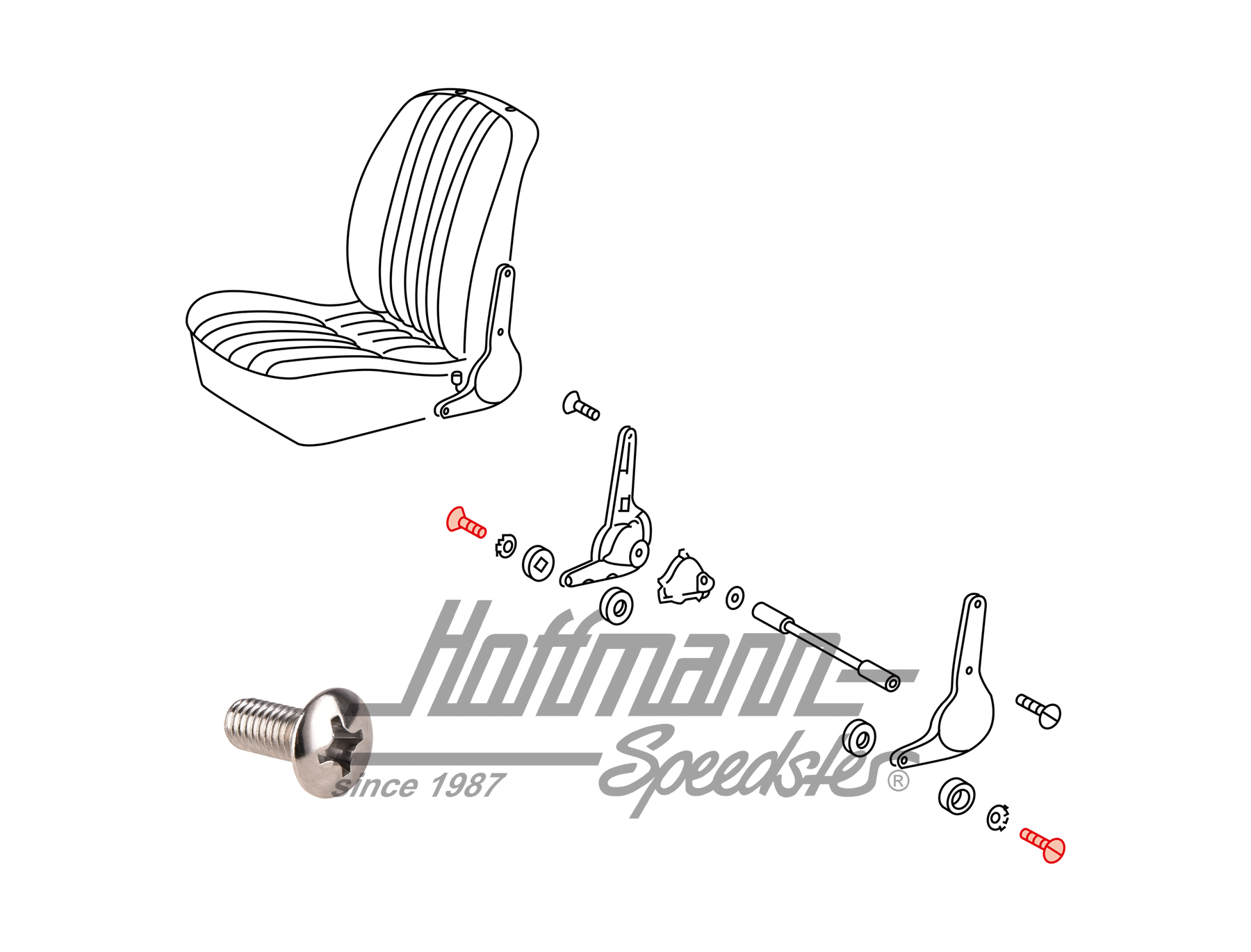 Screw, seat cover
, 911/912, 65-73 | 900 148 024 02 | 580-0718-83