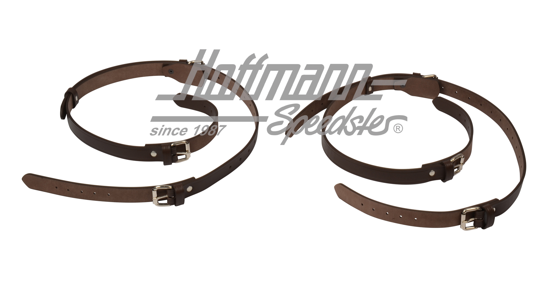 Leather strap set, luggage rack, brown | 644 801 953 02 BR | 510-8920-10