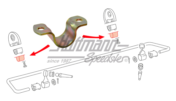 Clamp, sway bar rubber, rear, 65-77 | 901 333 753 01 | 521-6184