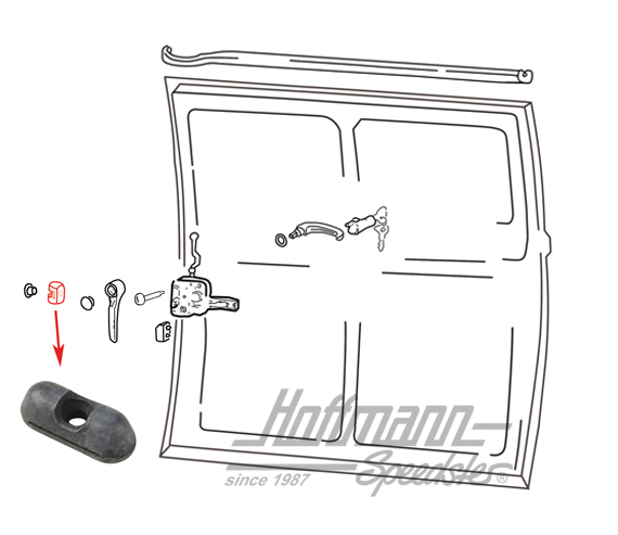 Wedge buffer, sliding door, front | 211 843 471 | 097-1041-13