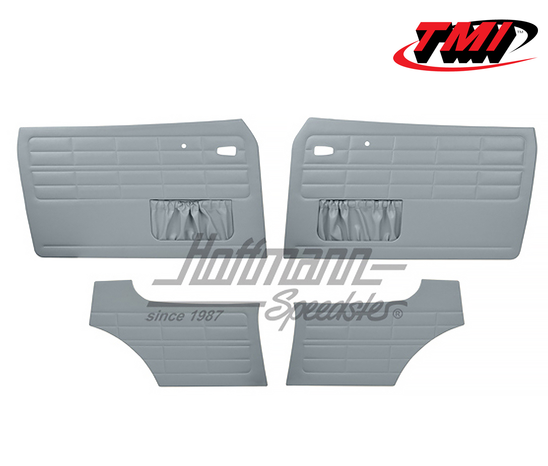 Door panels, Karmann Ghia Coupé, 8.63-, grey | 10-1525-16 | 066-0012-03