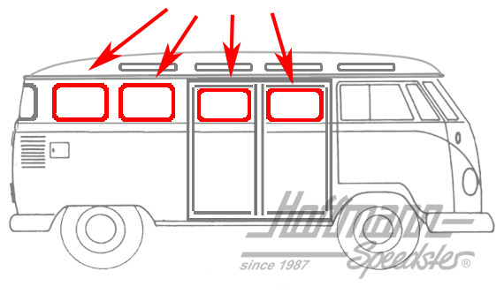 Side window seal, Bus T1 | 221 845 321 | 089-0040