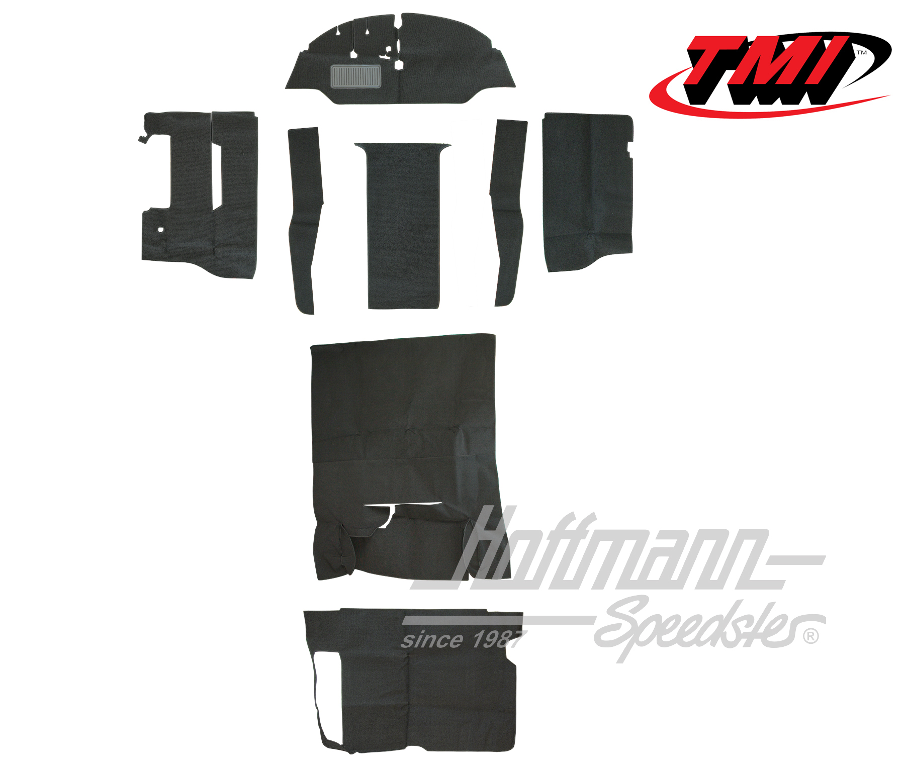 Carpet kit, Bus T1, 8.64-7.67, black | 34-F2108-301 | 098-0012