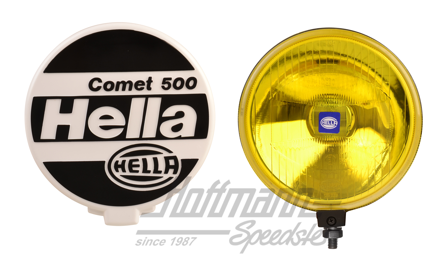 High-beam headlight, Comet 500, Hella, yellow | 1 F4 005 750-651 | 190-4018