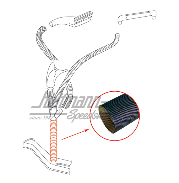 Heater hose, cardboard, ø 47 mm | 113 255 463 A | 020-0915-09