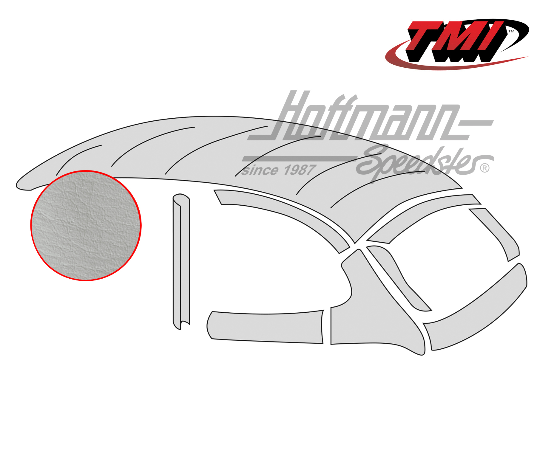 Headliner, original style, smooth, off-white, 8.60-7.62 | 20-1116-48 | 055-7192-40