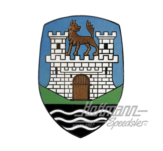 Front hood emblem, 8.52-7.59, colored | 113 853 621 A | 020-2310