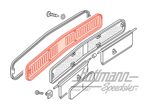 Air inlet cover, front, Bus T2, 67-72                                                               