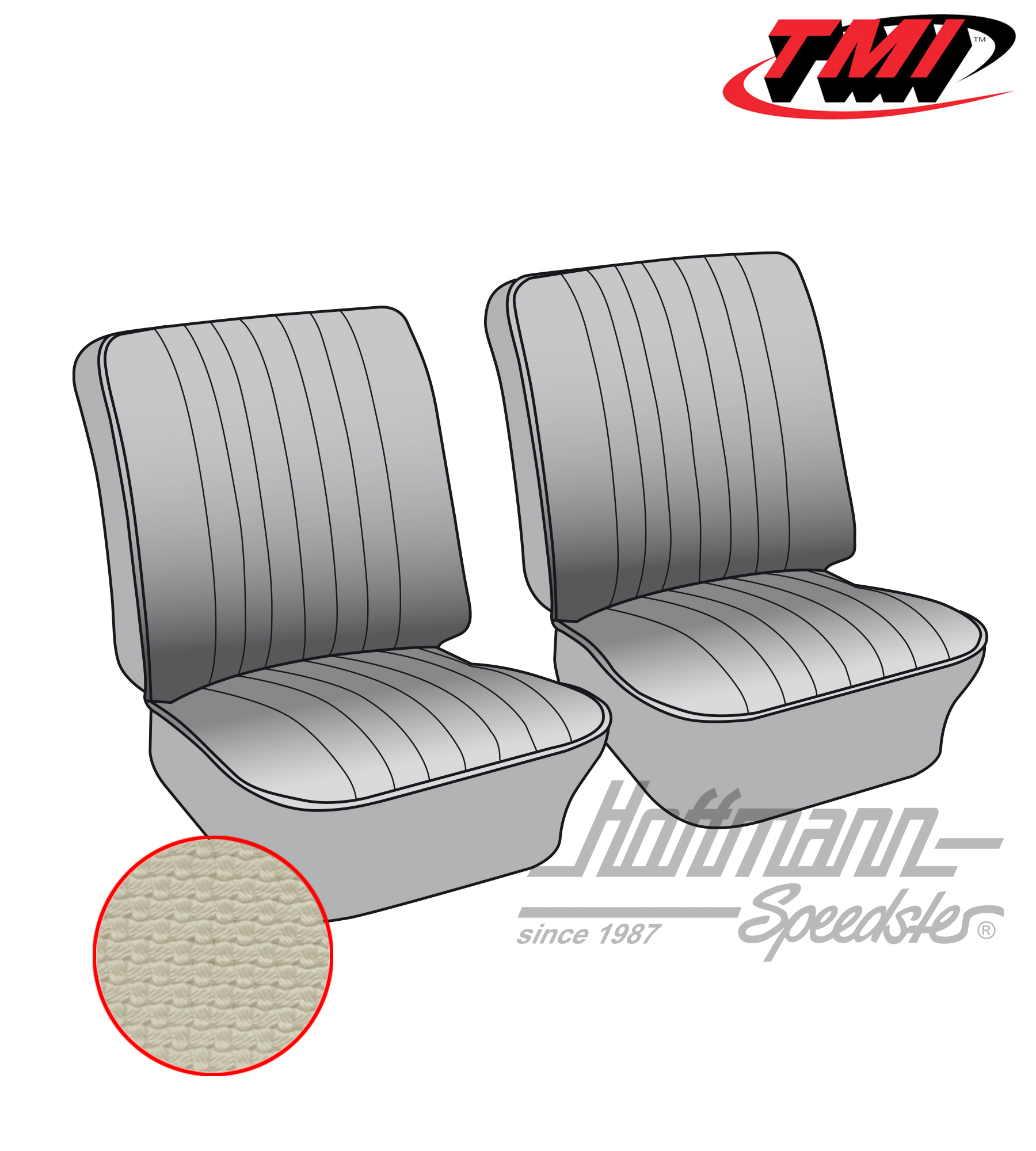 Seat upholstery, front seats, 62-67, off-white | 43-2112-05 | 098-0602-50