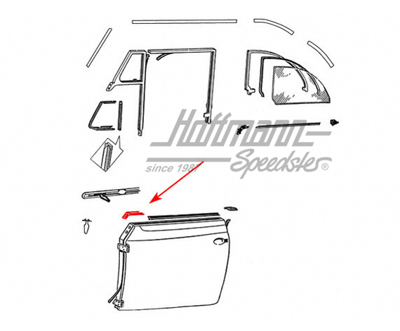 Front door wedge, left/right, 10.52-7.64 | 151 837 493 | 020-5067