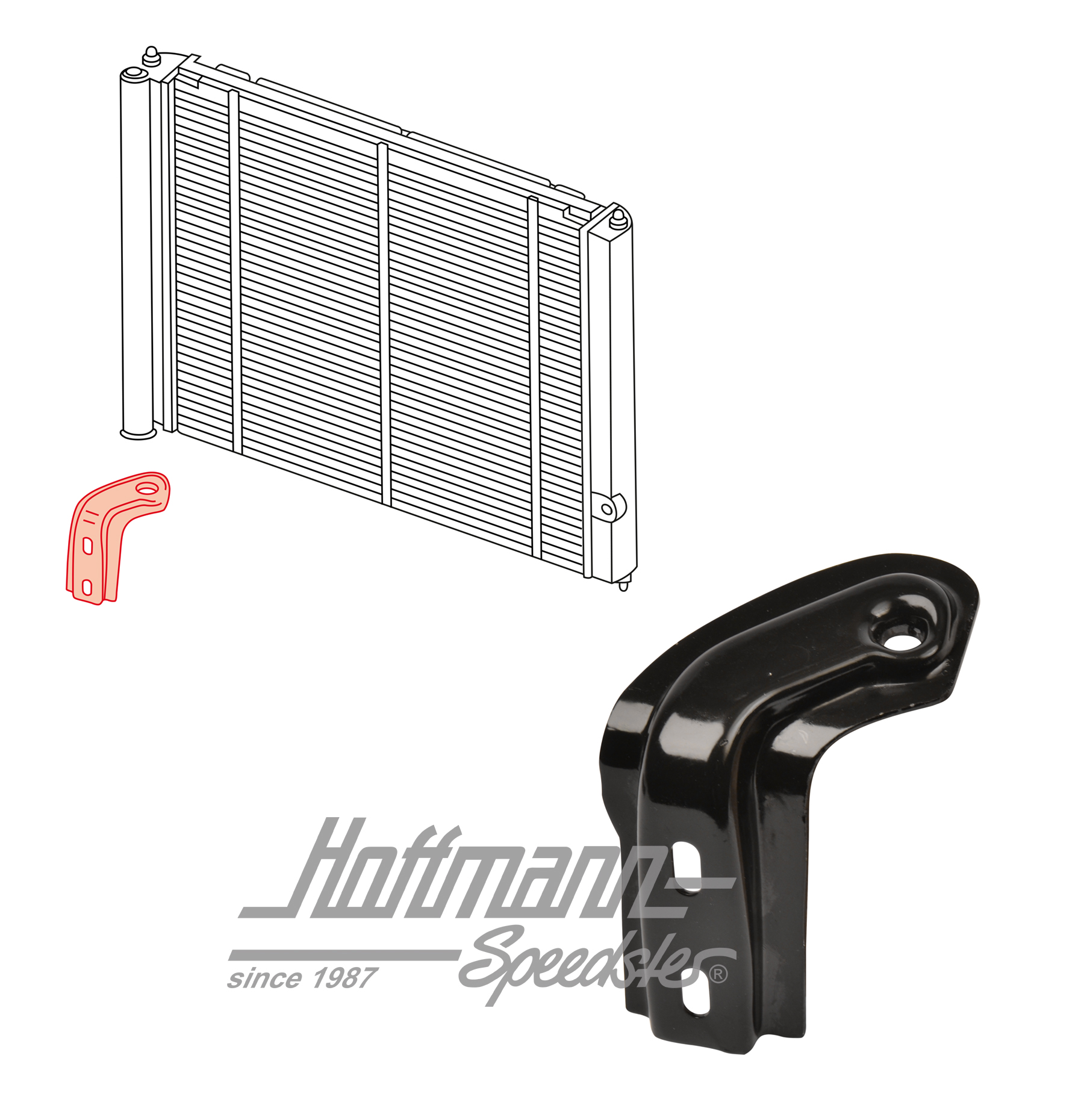 Support, water radiator, Bus T3, left | 025 121 359 | 307-4130-01