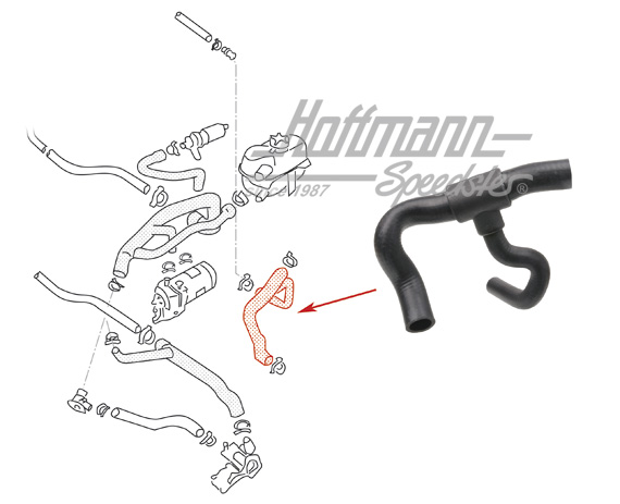 Cooling-water hose, water pump/compens. reservoir | 068 121 081 C | 308-4010-18