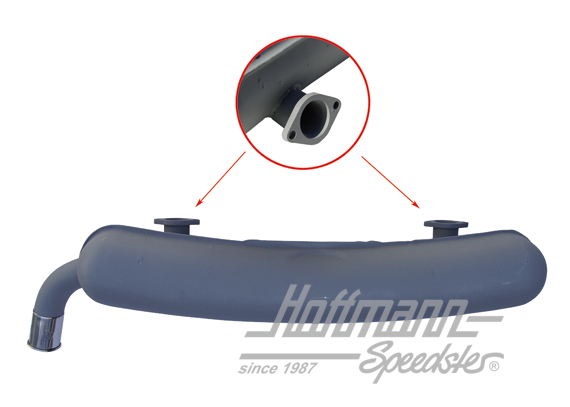 Exhaust, sheet steel, 1x60mm, 66-73                                                                 