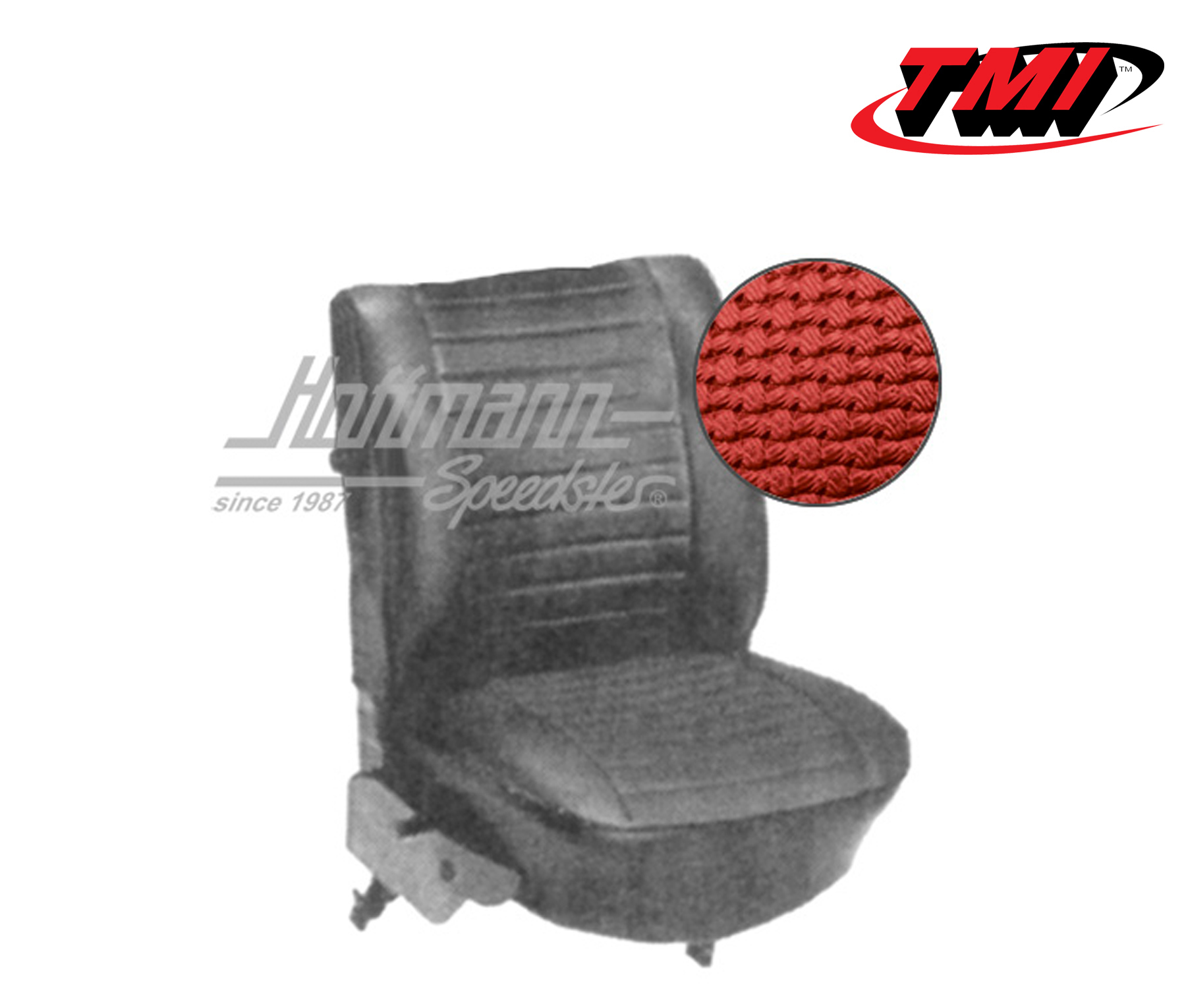 Seat upholstery, Conv., 8.73-7.76, Basketweave, red | 43-1332-07 | 055-6810