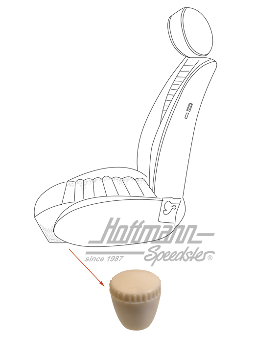 Knob, seat adjuster, ivory-coloured (vintage) | 111 881 251 B | 055-7078-14