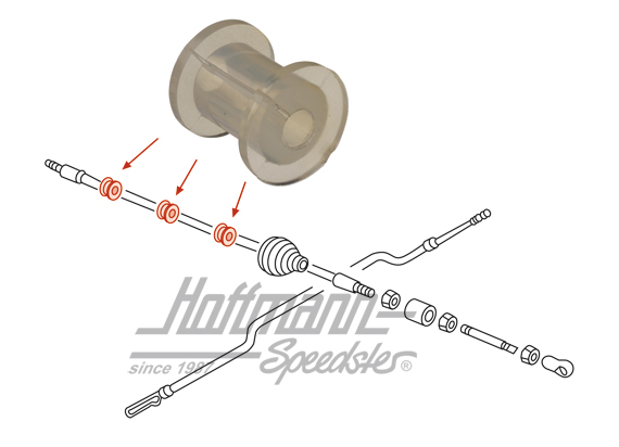 Rubber bushing, accelerator linkage, 911/912 | 901 423 227 00 | 530-3210