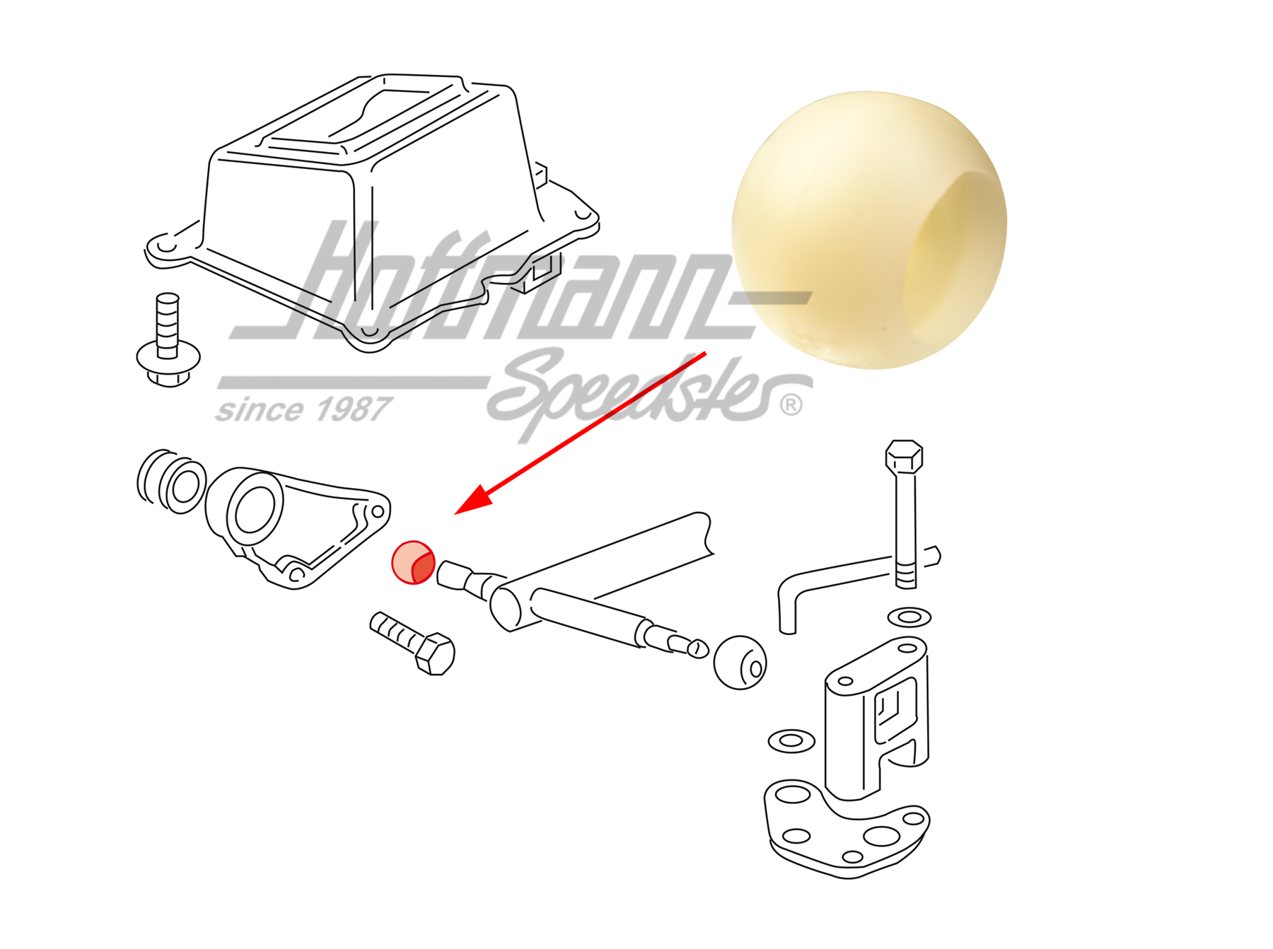 Bearing ball, bearing block, front, 19mm | 7D0 711 131 | 407-2010-38