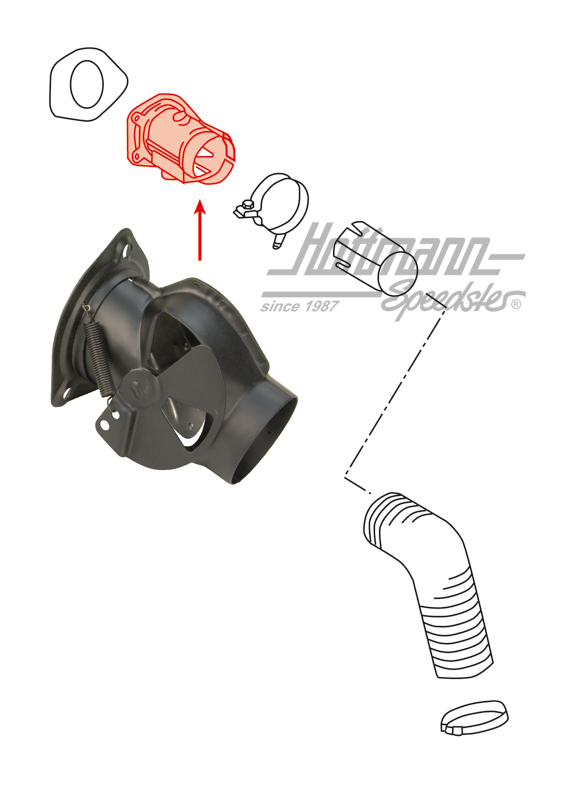 Heater-flap box, 65-89, right                                                                       