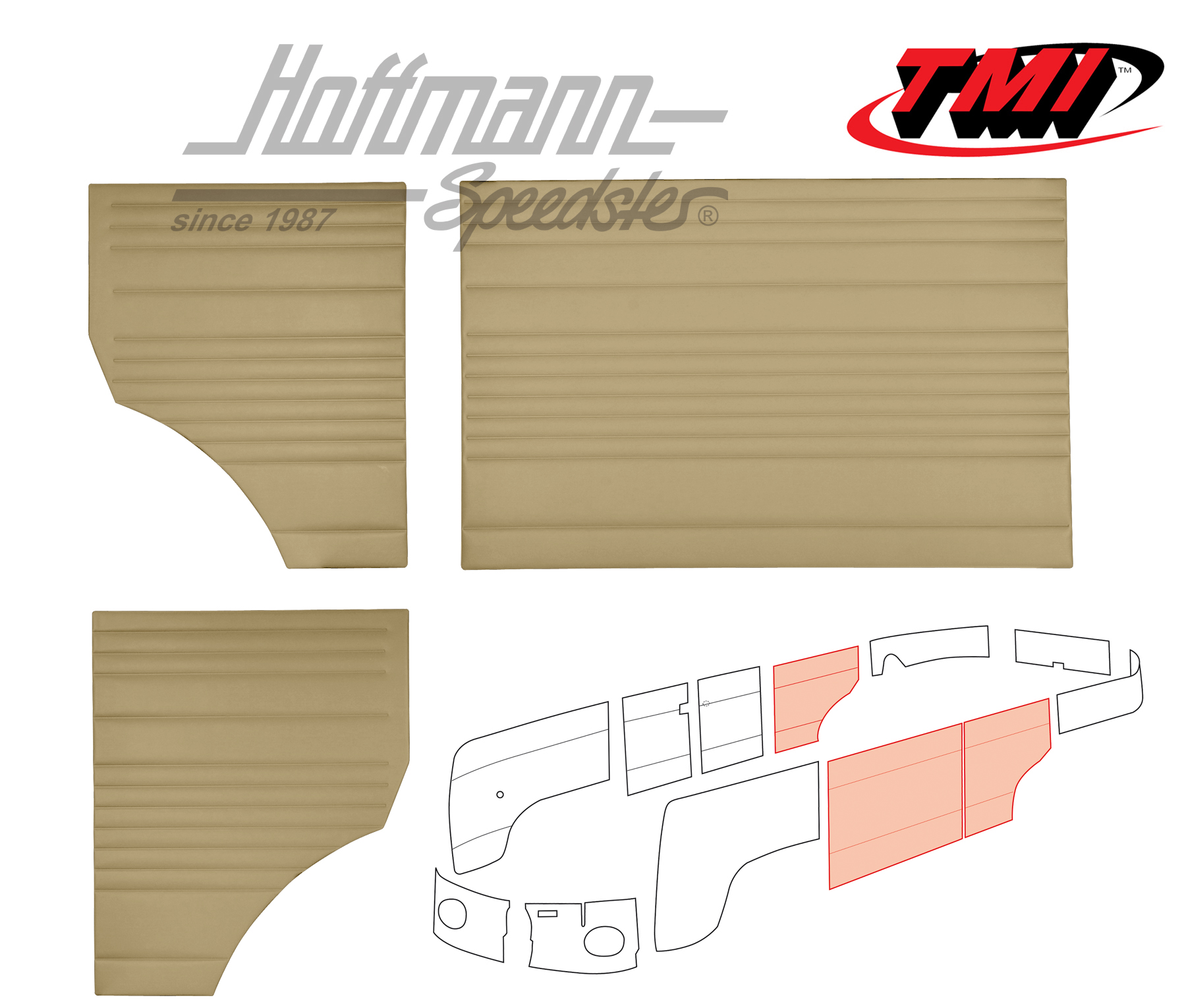 Side panels, middle, 55-62, beige | 10-2112-14 | 098-0576-05