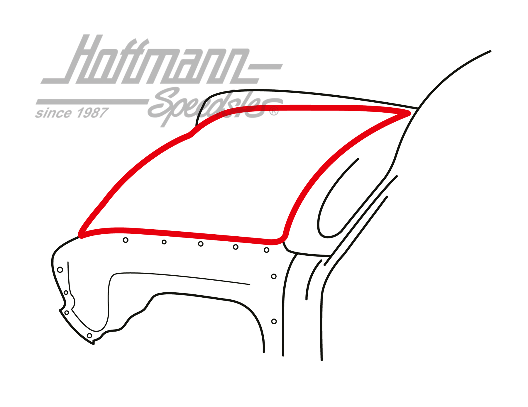 Seal, front hood, Typ 3, 8.69-7.73                                                                  