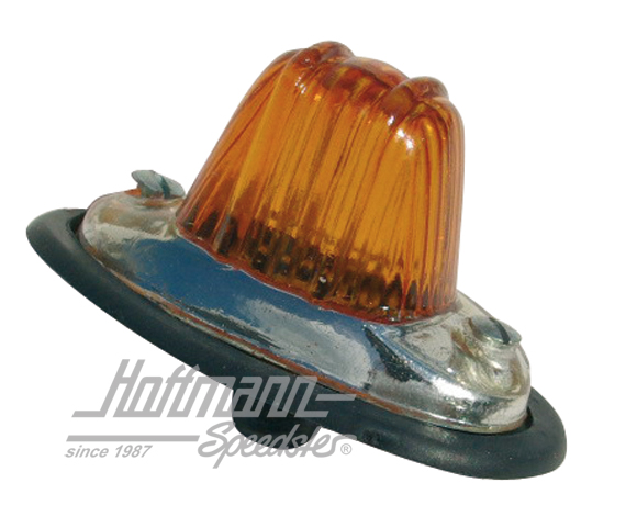 Turn indicator, corrugated, T1/T2, chromed border, orange (small) | 111 953 061 A  orange | 020-4463-05