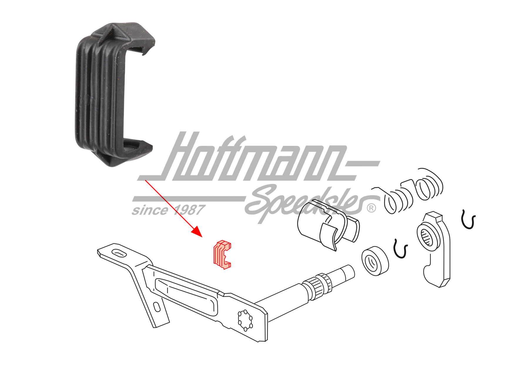 Rubber bump, operating shaft, 5-speed | 020 141 726 | 110-4622-24