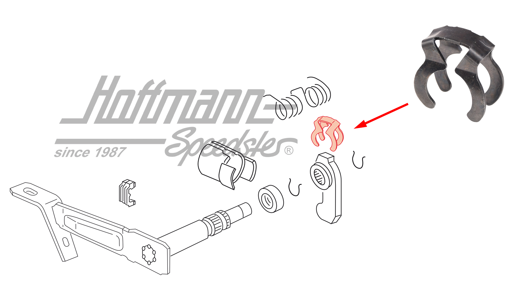 Safety clip, clutch lever | 020 141 710 A | 110-4622-26