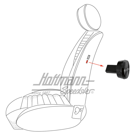 Knob, backrest stop, 66-71 | 111 881 633 C | 055-7080-04