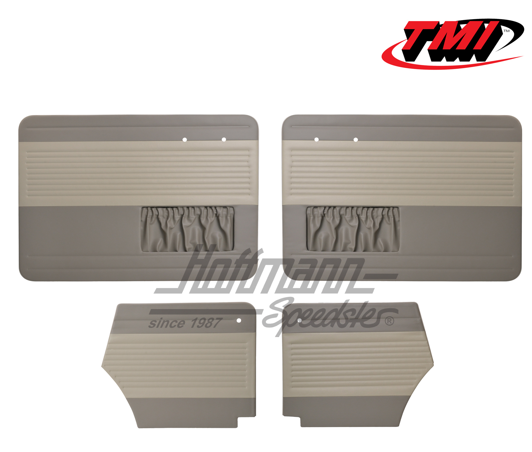 Door panels, Beetle Convertible, 55-64, off-white/grey | 19-1327-16-15 | 055-7554-03