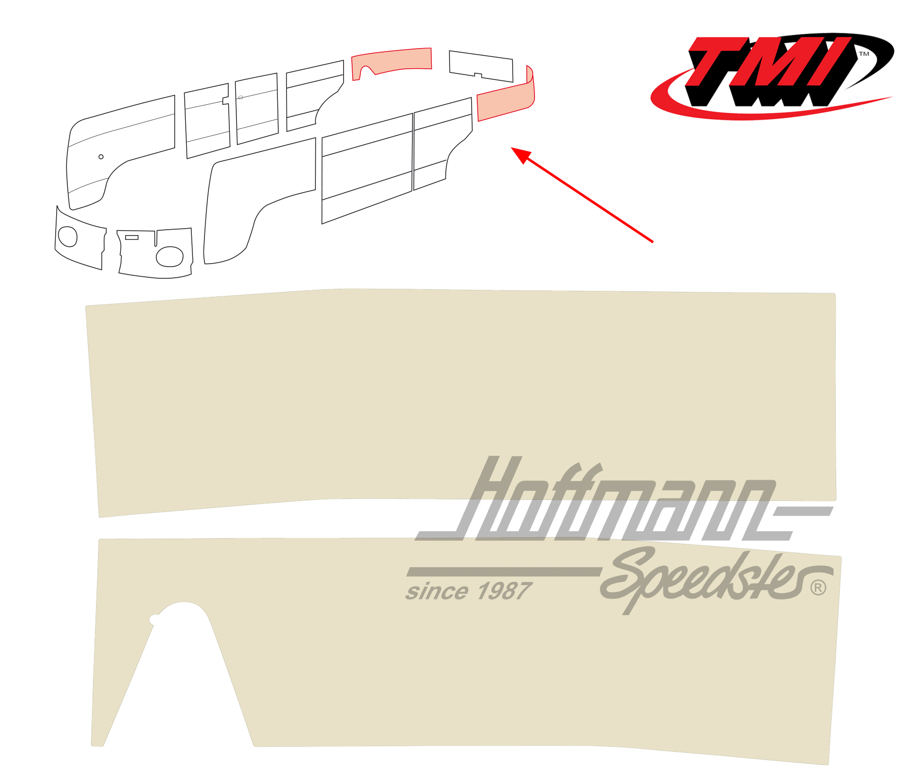 Side panels, rear, 55-62, off-white | 10-2141-15 | 098-0582-04