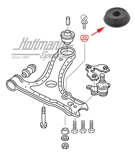 Rubber mount, coupling rod/transvers control arm | 191 411 329 | 204-0428
