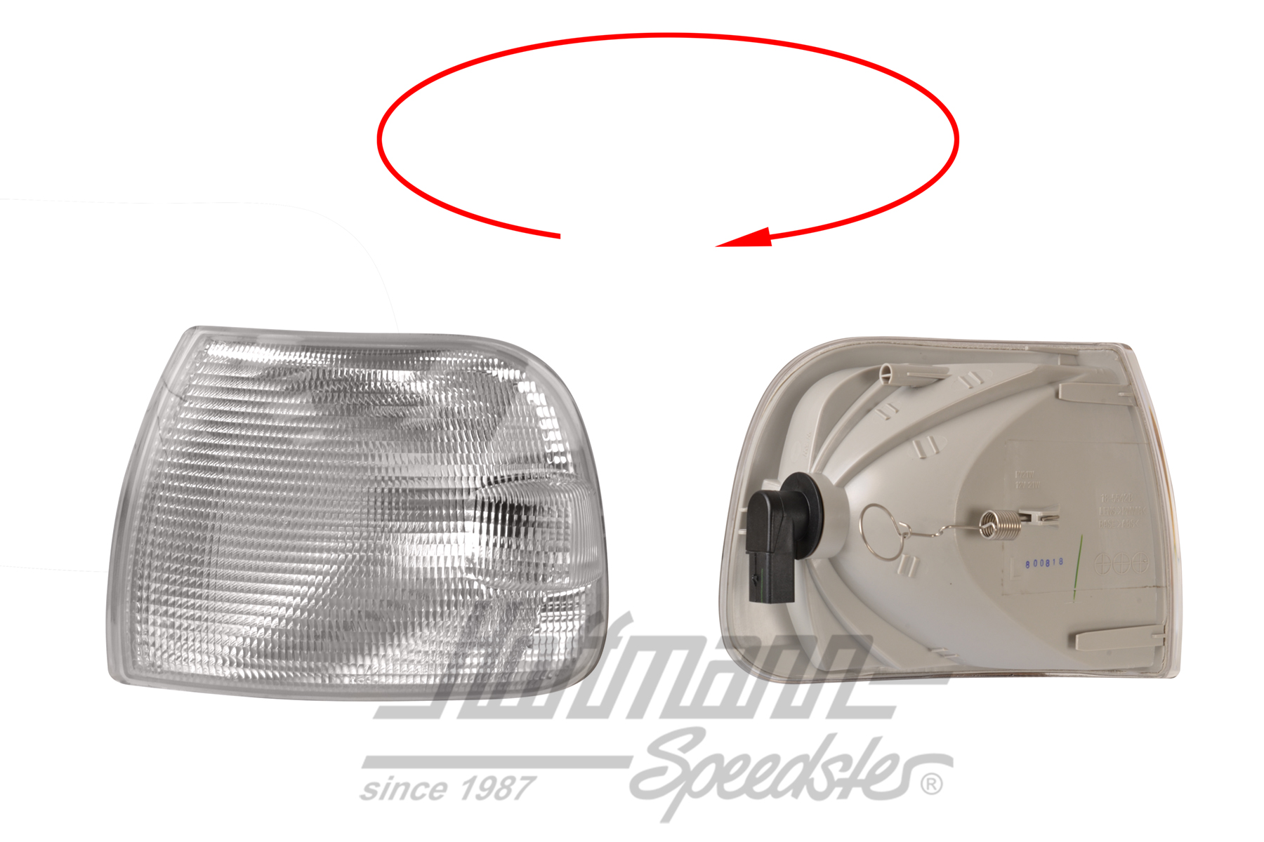 Turn indicator, front, white, left (long) | 7D0 953 041 F | 409-3760-41