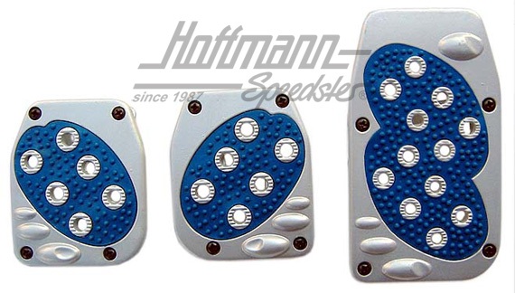 Pedal plate set, aluminium, blue rubber insert | TU 999 017 | 201-6549