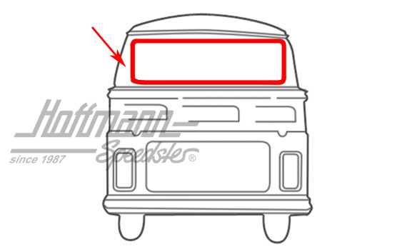 Rear window seal, pick-up, 67-79 | 261 845 521 B | 090-6105