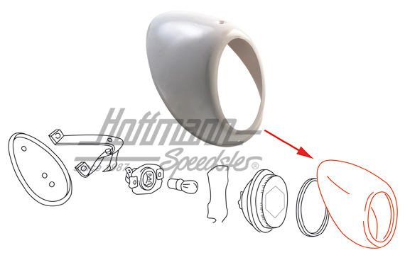 Tail-light housing, Oval, left | 111 945 215 | 020-4498-11