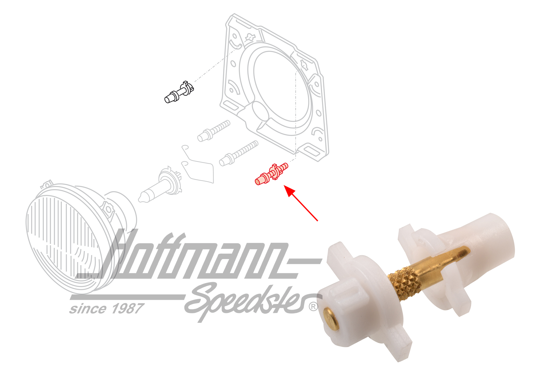 Pivot screw, headlight, fixed | 191 941 133 | 209-3700-14