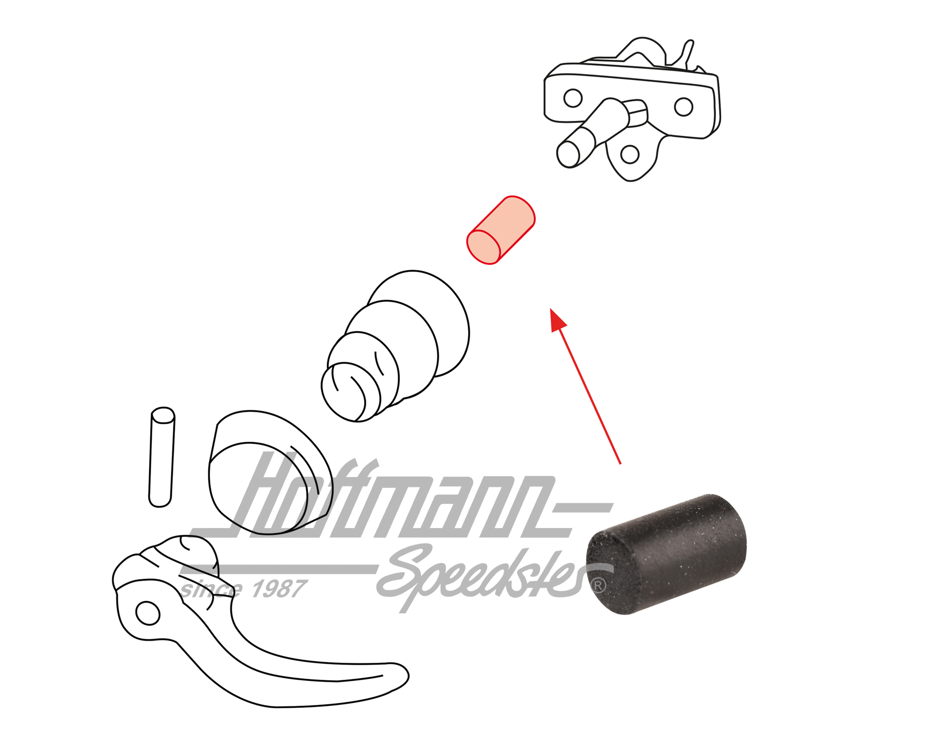 Buffer, door opener, inside, -7.66 | 111 837 231 | 020-2382-34