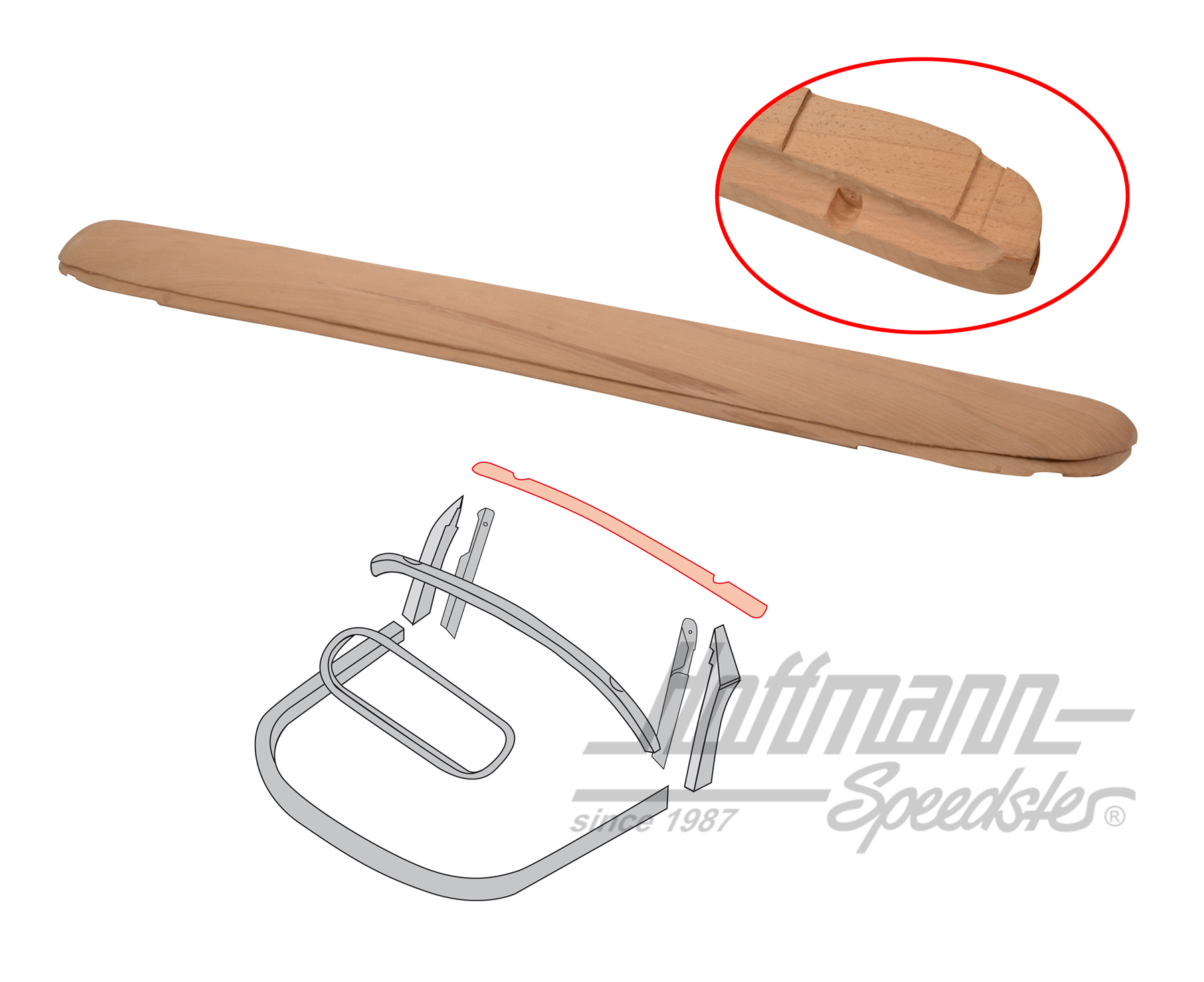 Front header bow, (solid wood), 8.67-7.72 | 151 871 189 F | 020-4603