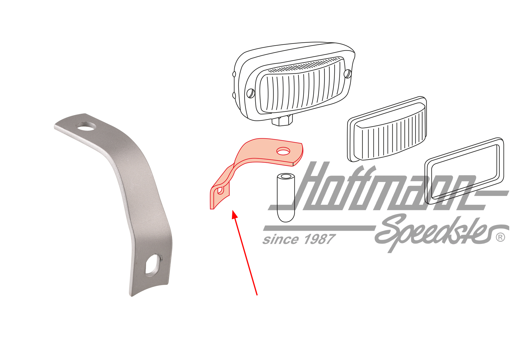 Retainer, reverse light/
turn indicator, right | 111 941 352 | 020-3065-22