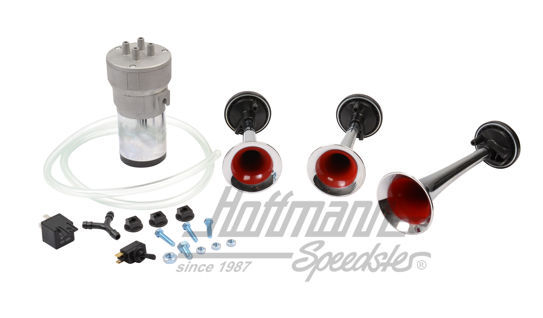 Fanfare horn, 3-horn, with air compressor, 12V | 82KH 1200 | 200-8026