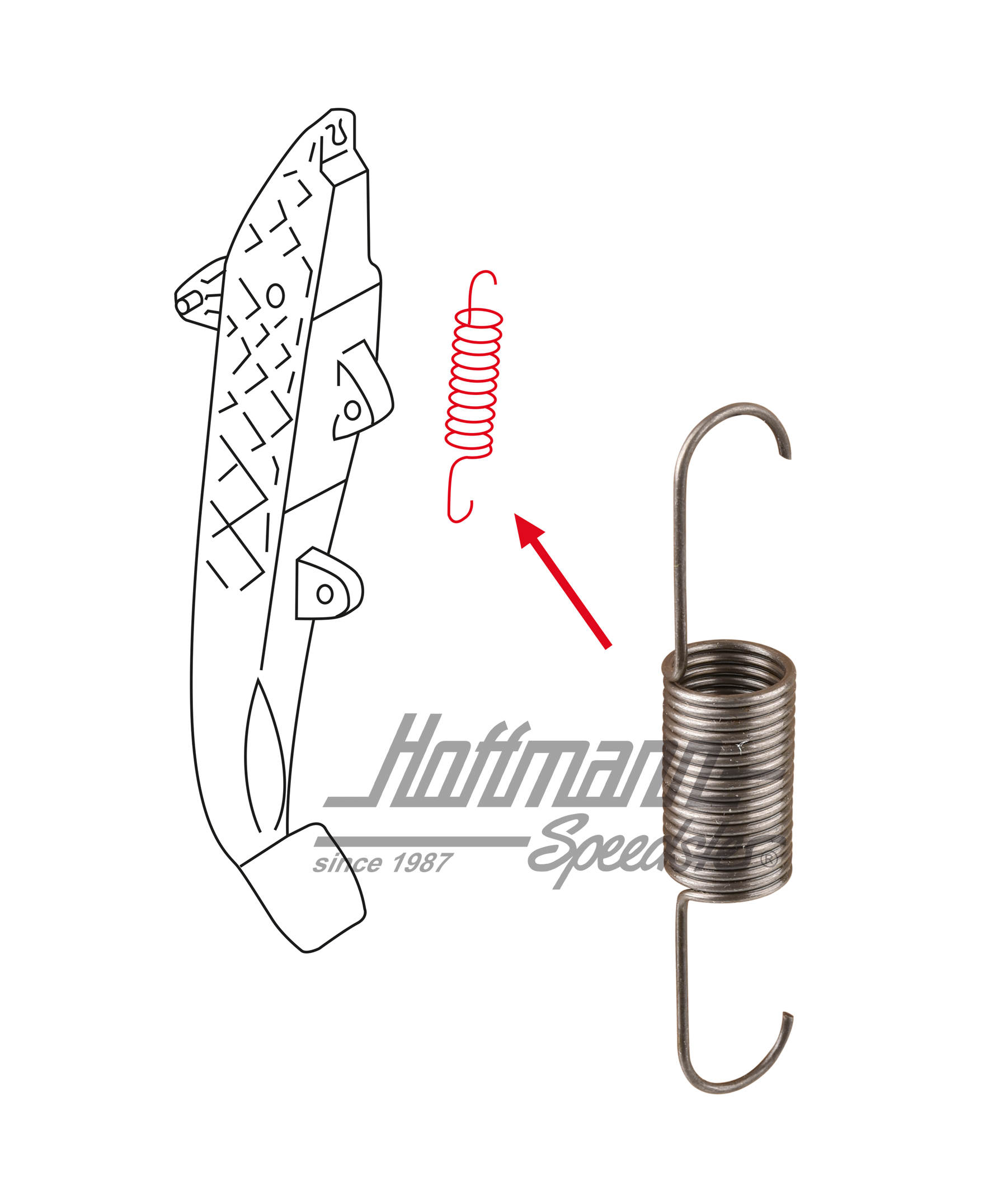 Tension spring, clutch pedal, Bus T4 | 701 721 363 | 407-1040