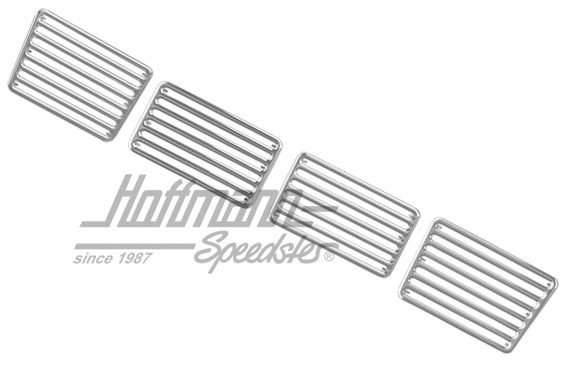 Engine-hood trim grill, 4-pieces, chrome | 10079 | 020-2037