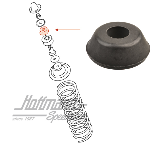 Rubber mount, shock absorber, rear, upper                                                           